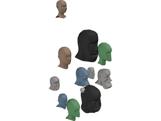 Heads 3D Model preview