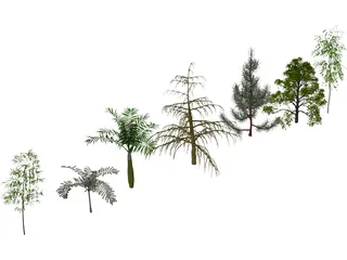 Trees Pack 3D Model preview