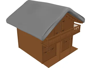 Timber Ski Chalet 3D Model preview