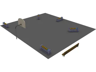Basketball Court (3 Point Shootout) 3D Model preview