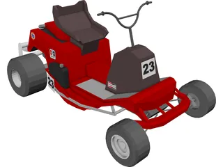 Lawn Mower Cart 3D Model preview