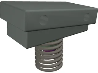 Double Bass Pedal Return Coil 3D Model preview