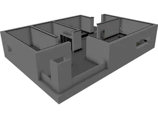 Room with Funitures 3D Model preview