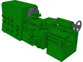 Large Horizontal Machine-Shop Lathe 3D Model preview