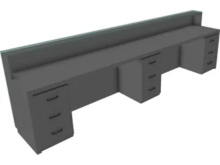 Counter Reception 3D Model preview