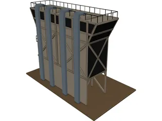 Grain Hopper 4x 3D Model preview