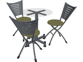 Table and Chairs 3D Model preview