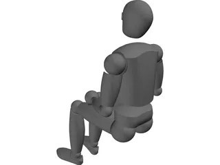 Seated Human Dummy 3D Model preview