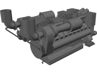 MTU 16V 2000 Engine 3D Model preview