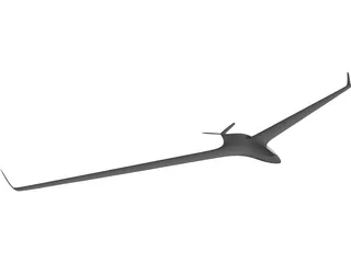 Flying Wing Glider 3D Model preview