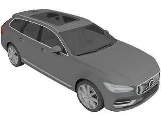 Volvo V90 Estate (2017) 3D Model preview