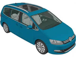 Volkswagen Sharan (2016) 3D Model preview
