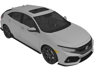 Honda Civic Hatchback (2017) 3D Model preview