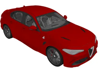 Alfa Romeo Giulia Quadrifoglio (2016) 3D Model preview