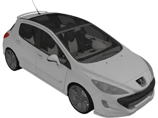 Peugeot 308 GTI (2008) 3D Model preview