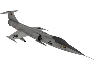 Lockheed F-104G Starfighter 3D Model preview