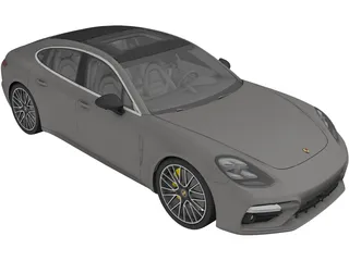 Porsche Panamera Turbo (2018) 3D Model preview