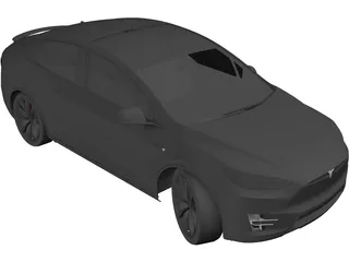 Tesla Model X (2016) 3D Model preview