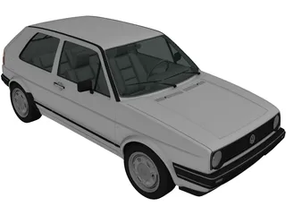 Volkswagen Golf GL (1983) 3D Model preview