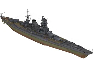 Amagi Japanese Battlecruiser 3D Model preview