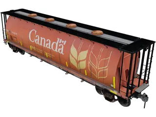 Grain Car 3D Model preview