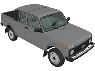 Lada Niva 4x4 2329 Pickup 3D Model preview