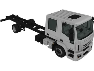 Iveco EuroCargo Double Cab Chassis Truck (2008) 3D Model preview