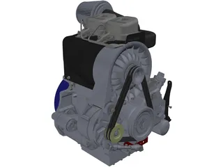 Deutz F2L511 Engine 3D Model preview