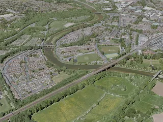 Preston City, UK (2020) 3D Model preview