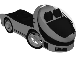 Futuristic Truck 3D Model preview