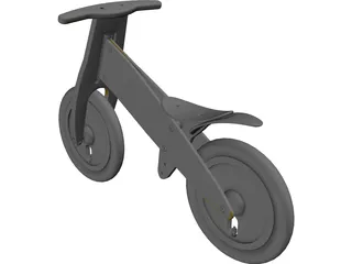 Wooden Bicycle 3D Model preview