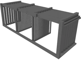 3 Compartment Composting Bin 3D Model preview