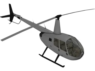 Robinson R44 with Interior 3D Model preview