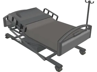 Hospital Bed 3D Model preview