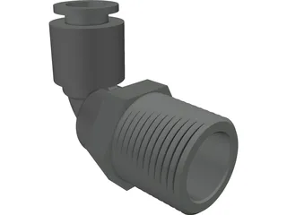 3-8 NPT Push Lock Fitting 3D Model preview