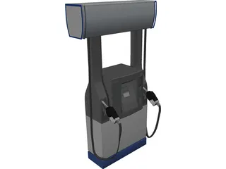 Chevron Gas Pump 3D Model preview