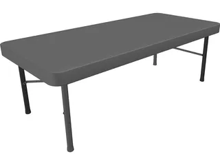 Plastic Folding Table 3D Model preview