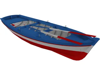 Wooden Boat 3D Model preview