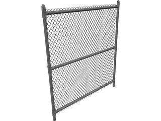 Chain Link Fence 3D Model preview