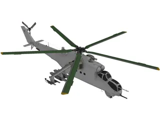 Mil Mi-24 Hind D 3D Model preview