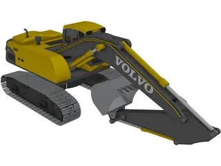 Volvo EC250 Excavator 3D Model preview