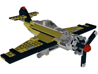 Lego Airplane 3D Model preview