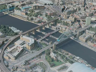 Newcastle upon Tyne City, UK (2021) 3D Model preview