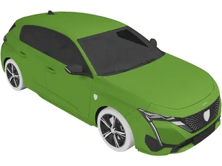 Peugeot 308 (2022) 3D Model preview