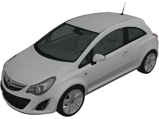 Opel Corsa 3-door (2011) 3D Model preview