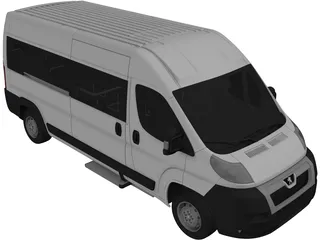 Peugeot Boxer Passenger Van (2006) 3D Model preview