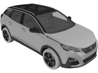Peugeot 3008 (2019) 3D Model preview
