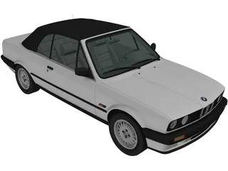 BMW 318i Convertible (1990) 3D Model preview