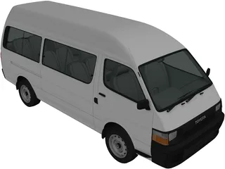 Toyota HiAce H100 Commuter (1992) 3D Model preview