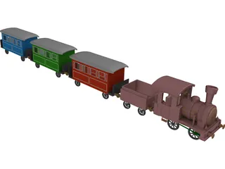 Ancient Train 3D Model preview